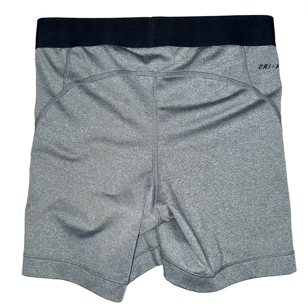 Nike Pro Bash Grey Black 4.5” Compression Spandex Shorts Size XS